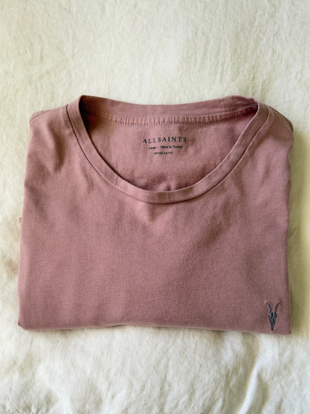 AllSaints Men's Crew Neck Tee — Mauve Pink